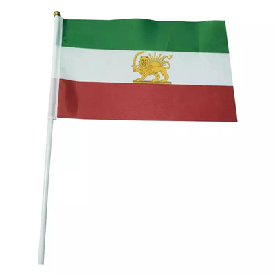 Φορητό του Ιράν παλαιό σημαιών χεριών του Ιράν χέρι πολυεστέρα λιονταριών μίνι - κρατημένες σημαίες